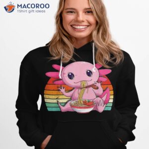 kawaii axolotl eating ra noodles anime gift girls teens shirt hoodie 1