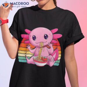 kawaii axolotl eating ra noodles anime gift girls teens shirt tshirt 1