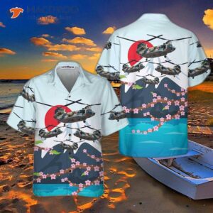 kawasaki ch 47j chinook helicopter hawaiian shirt japanese shirt for 0
