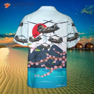 kawasaki ch 47j chinook helicopter hawaiian shirt japanese shirt for 1