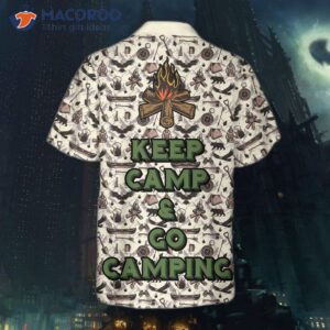 keep calm and go camping hawaiian shirt 0