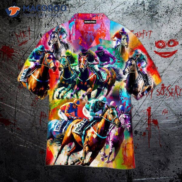 Kentucky Derby Horse Racing Colorful Hawaiian Shirts