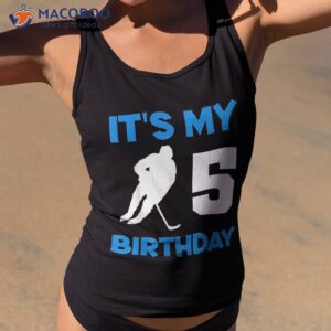Kids Boys Girls 5 Years Old Ice Hockey 5th Birthday B Day Shirt