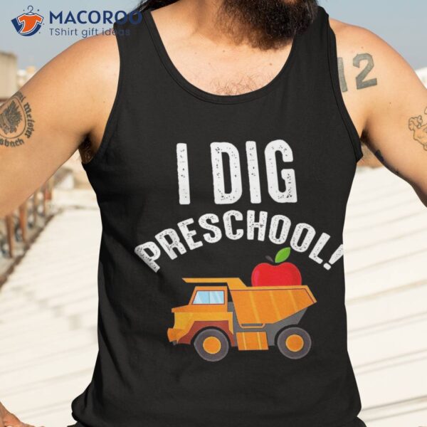 Kids I Dig Preschool Funny Trash Bin Trucker Back To School Shirt