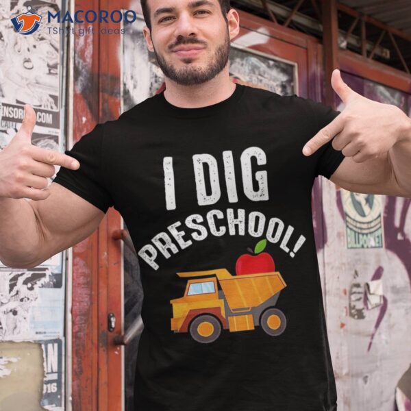 Kids I Dig Preschool Funny Trash Bin Trucker Back To School Shirt