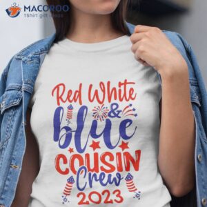 Kids Red White Blue Cousins Crew 2023 4th July Independence Shirt