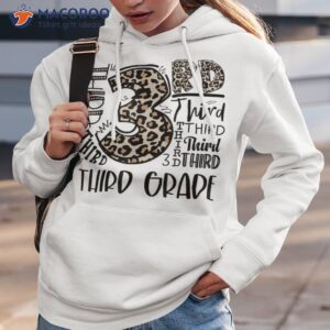 kids teacher back to school third grade leopard typography shirt hoodie 3