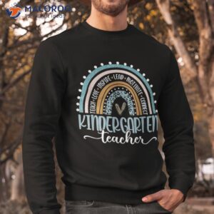 kindergarten teacher leopard boho rainbow back to school shirt sweatshirt
