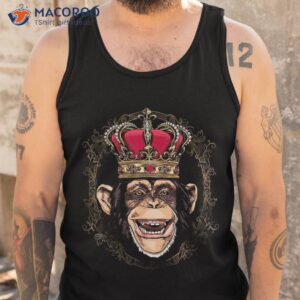 king monkey wearing crown queen animal shirt tank top