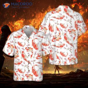 koi fish and cherry blossom hawaiian shirt 4