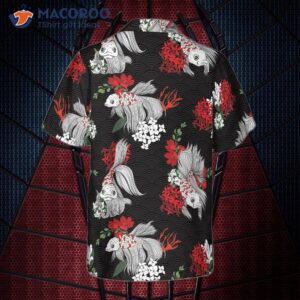 Koi Fish And Flowers Hawaiian Shirt