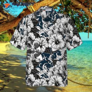 koi fish and hibiscus flower hawaiian shirt 2