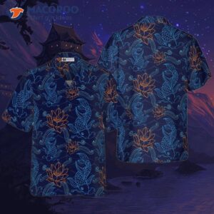 Koi Fish And Lotus Hawaiian Shirt