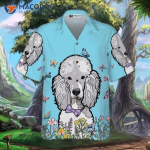 lady poodle and the butterflies hawaiian shirt 1