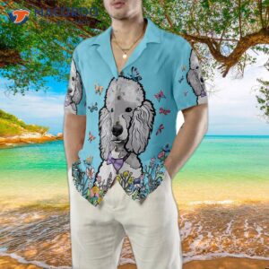 lady poodle and the butterflies hawaiian shirt 5