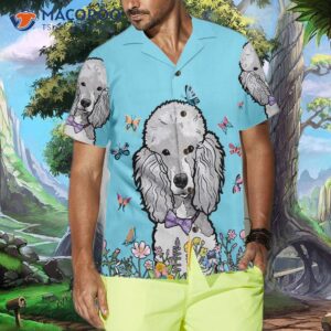 lady poodle and the butterflies hawaiian shirt 6