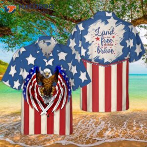 land of the free because brave hawaiian shirt 0