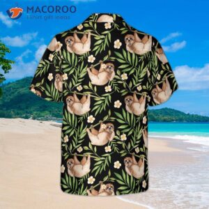 lazy sloths in tropical leaves hawaiian shirt 1