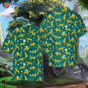 leopard and tropical leaf hawaiian shirt 0