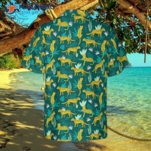 leopard and tropical leaf hawaiian shirt 1