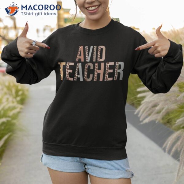 Leopard Avid Teacher Supplies Funny Back To School Shirt