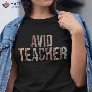 Leopard Avid Teacher Supplies Funny Back To School Shirt