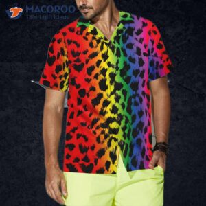 leopard print rainbow colored lgbt hawaiian shirt 0