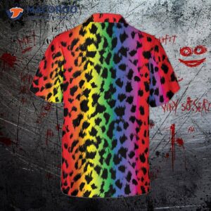 leopard print rainbow colored lgbt hawaiian shirt 1