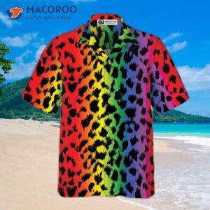 leopard print rainbow colored lgbt hawaiian shirt 3