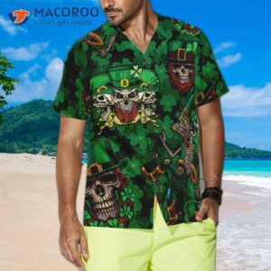 leprechaun skull happy saint patrick s day hawaiian shirt 1