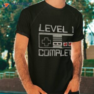 level 1 complete 1st wedding anniversary for him her shirt tshirt