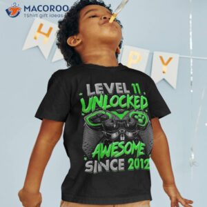 level 11 unlocked awesome since 2012 11th birthday gaming shirt tshirt