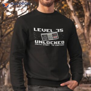 level 35 unlocked 1988 years old gamer 35th birthday shirt sweatshirt