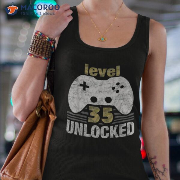 Level 35 Unlocked 35th Birthday Year Old Gift For Gamers Shirt