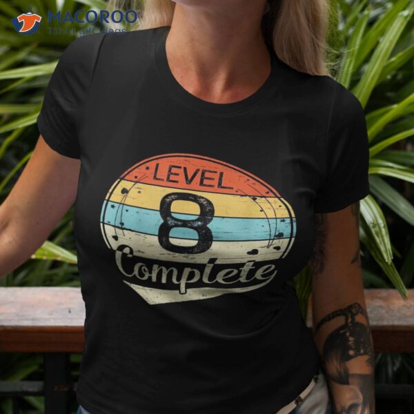 Level 8 Complete Retro 8th Wedding Anniversary Shirt