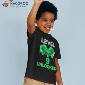 level 9 unlocked birthday boy year old video game gaming shirt tshirt 3