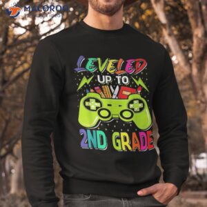 leveled up to 2nd grade gamer back school first day boys shirt sweatshirt