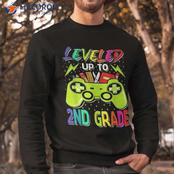 Leveled Up To 2nd Grade Gamer Back School First Day Boys Shirt