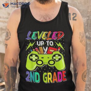 leveled up to 2nd grade gamer back school first day boys shirt tank top
