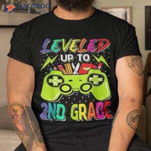 leveled up to 2nd grade gamer back school first day boys shirt tshirt