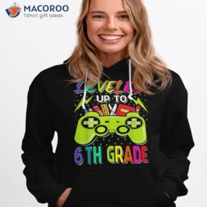 leveled up to 6th grade gamer back school first day boys shirt hoodie 1