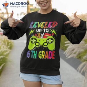 leveled up to 6th grade gamer back school first day boys shirt sweatshirt 1