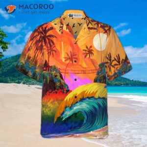 lgbt sunset hawaiian shirt 2