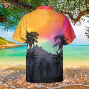 Lgbt Sunset With Heart Hawaiian Shirt