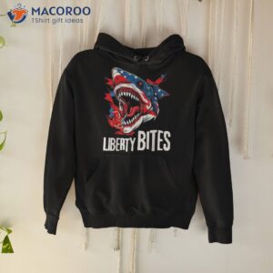 Liberty Bites Usa 4th July American Flag Shark Independence Shirt