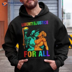 liberty n justice for all lesbian kissing statue of liberty shirt hoodie