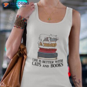 life is better with cats and books cat book t shirt tank top 4