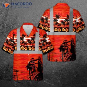 Lineman’s Tropical Sunset Hawaiian Shirt