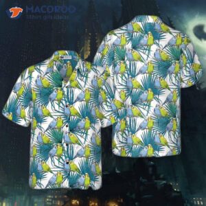 little green parrot hawaiian shirt for 2