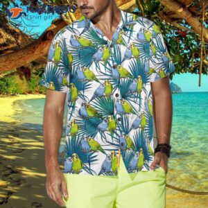 little green parrot hawaiian shirt for 4